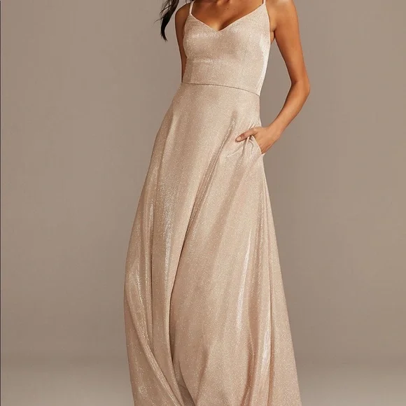 wore it once bridesmaid dresses Wore as a bridesmaid dress only worn once. Beautiful dress
